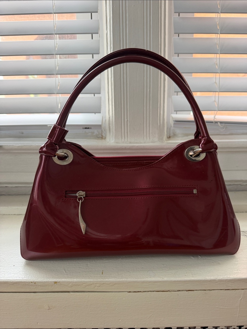 Beijo Patent Wine Red Shoulder Bag